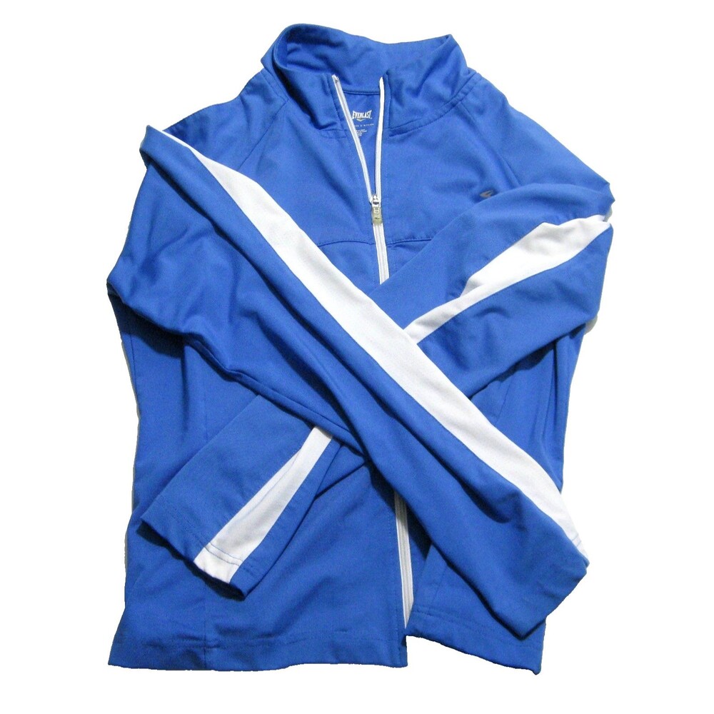 Everlast Track Jacket Girls Large Blue Athletic Windbreaker Full Zip Coat